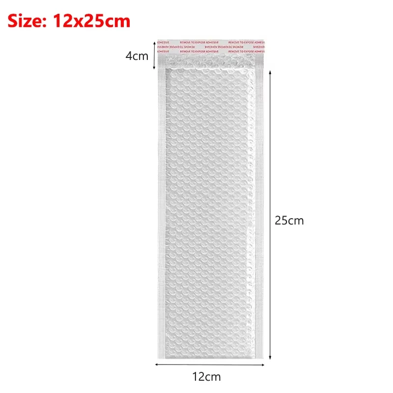 20 adet siyah şerit poli film kabarcıklı zarf kendinden mühürlü yastıklı zarf posta çantası uzun ürün ambalajı için kabarcıklı zarflar
