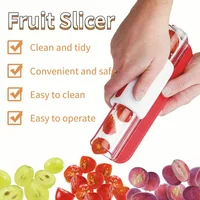Tomato Grape Cherry Slicer Fruit Vegetable Salad Manual Slicer, Fruit and Vegetable Tool Kitchen Gadget, Progressive Zip Slicer