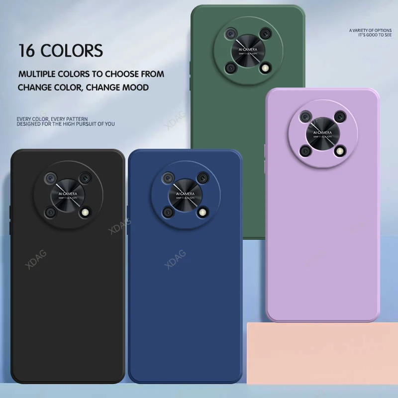Premium Square Silicone Soft Phone Case with High-Quality Flocking