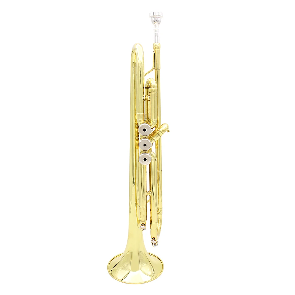 Professional Bb B Flat Trumpet Brass Material Musical Trompeta Wind Instrument With Mouthpiece Gloves Cleaning Cloth Strap Case