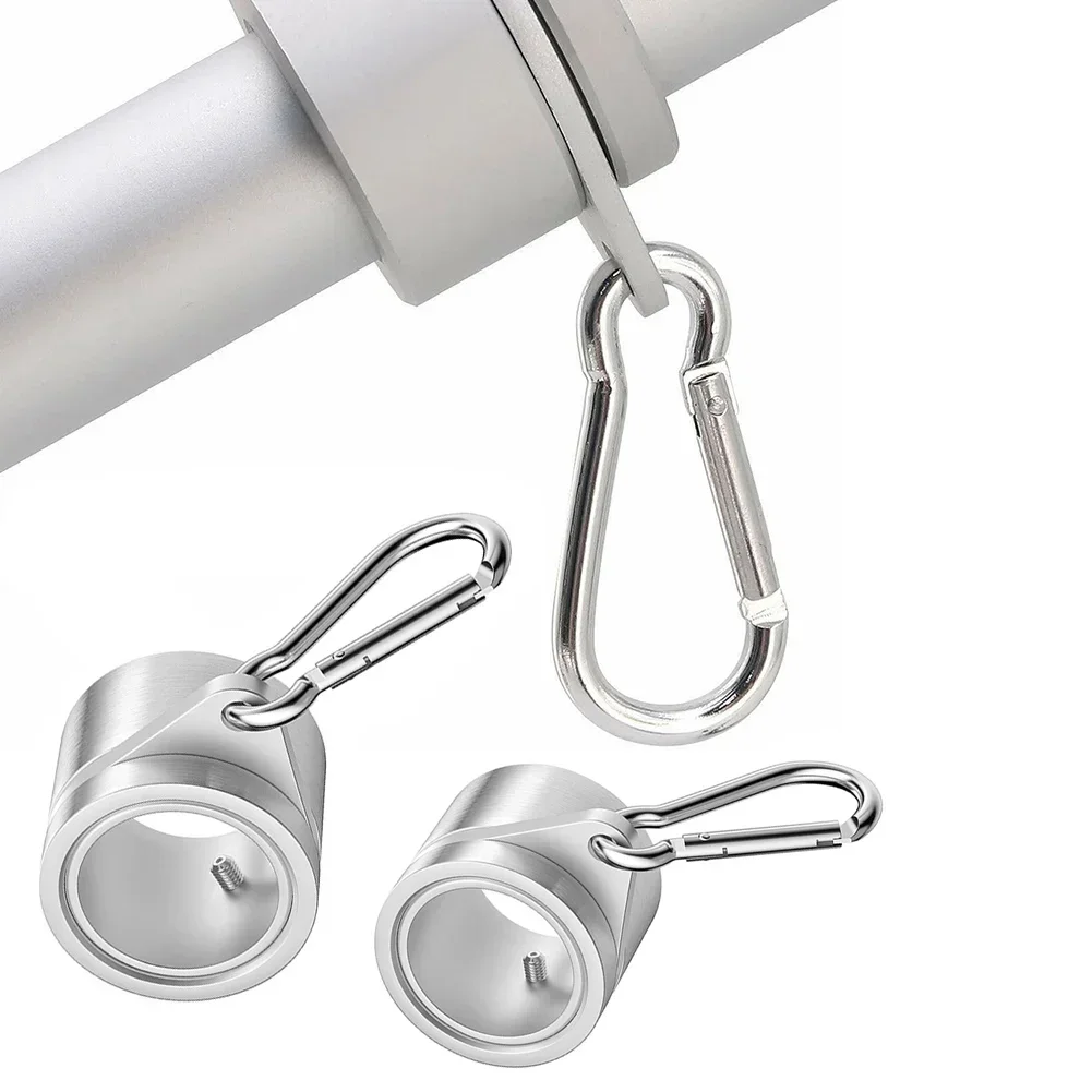 2pcs Aluminum Flag Pole Rings 360 Degree Rotating Flagpole Flag Mounting Rings With Carabiners AntiWrap For 0.75-1.02 Inches