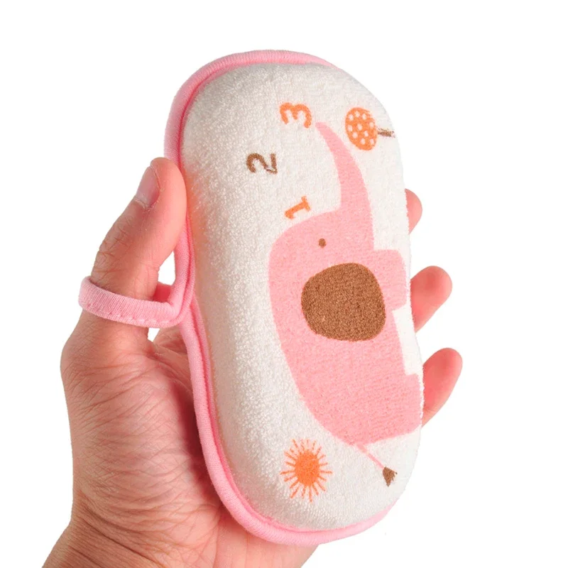 Baby Brush Body Brush Cotton Shower Bath Soft Sponge Rub Cartoon Elephant 1PC
