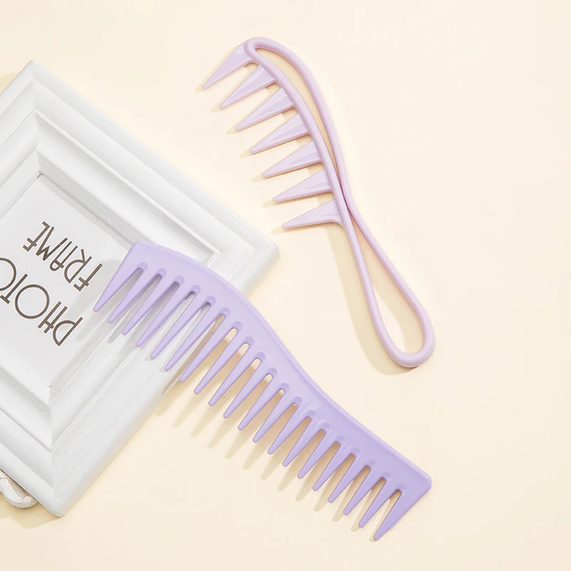 Wide Tooth Shark Plastic Curly Hair Comb Men's Back Hollow Comb Styling Tools
