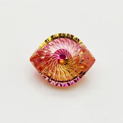 Vibrant Eye - Cut Cubic Zirconia Gemstones in Bold Multicolor Options - 6x7.3mm (Rainbow Pink)