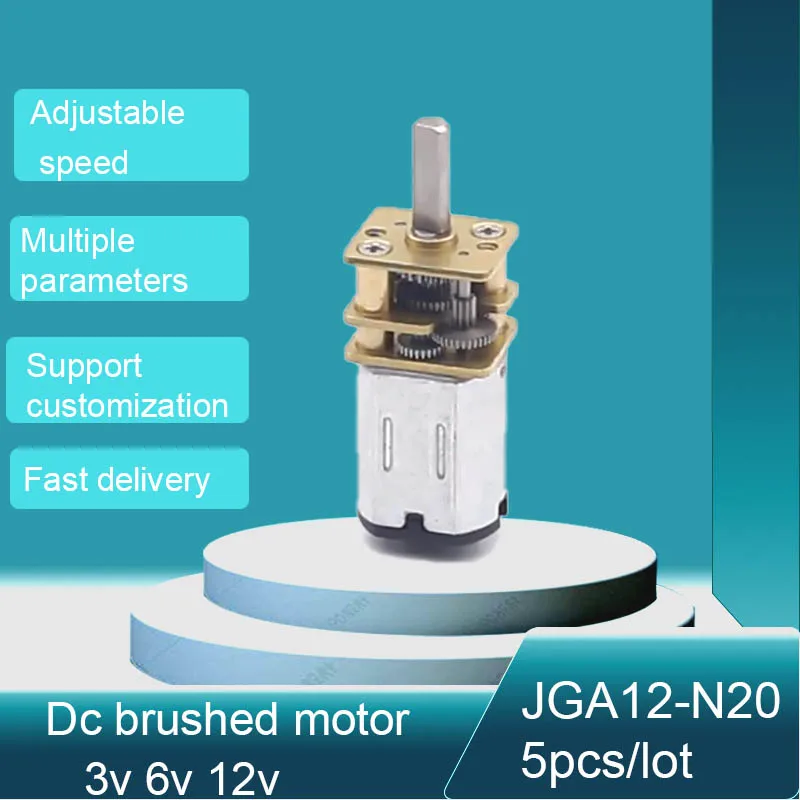 

JGA12-N20 DC Gear motor 3V6V12V mini Engine brush metal gearbox reduction small size low rpm high torque N20 Motor diy handmade