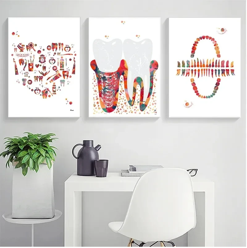 Modern Dental Art - Tooth Implant Anatomy Canvas Poster