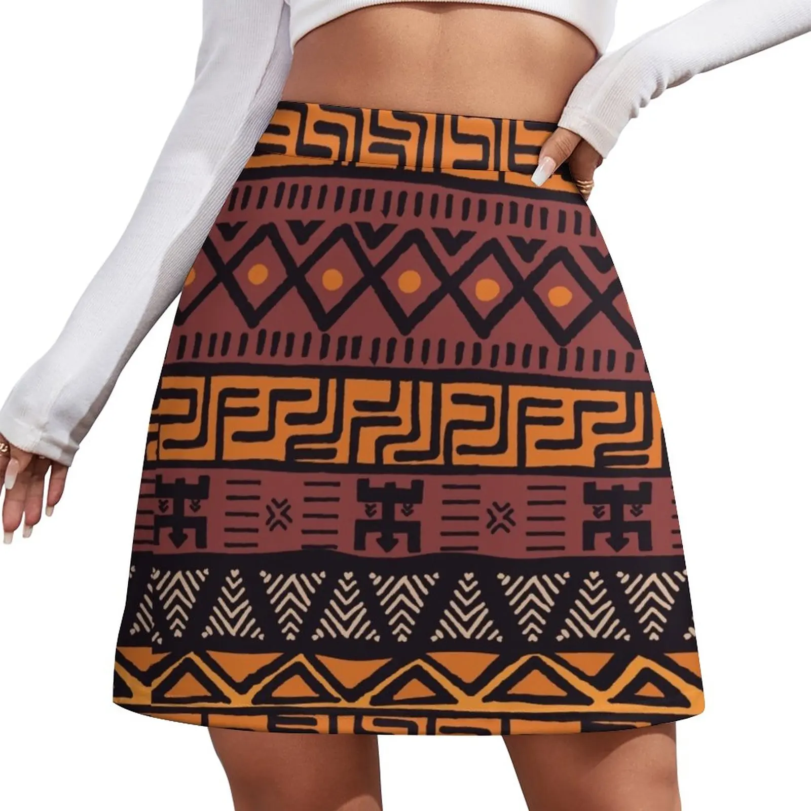 African Tribal Mudcloth Pattern Mini Skirt korean style clothing elegant dresses for women summer dress women 2023 Miniskirt