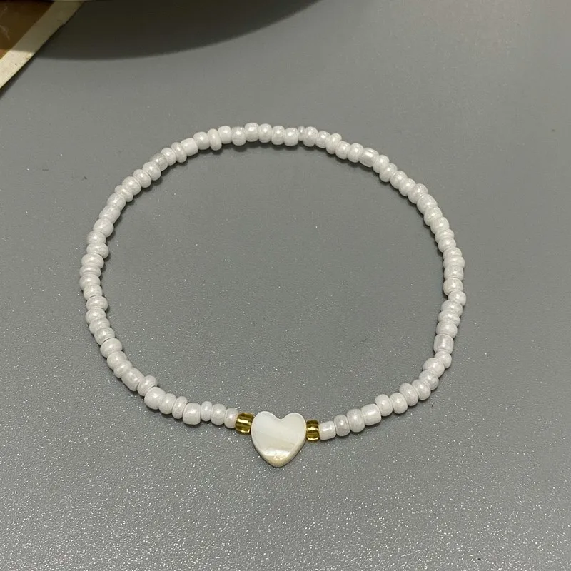 Nature Shell Love Heart Bracelet - Handmade Jewelry for Girls and Women Cute Romantic Gift