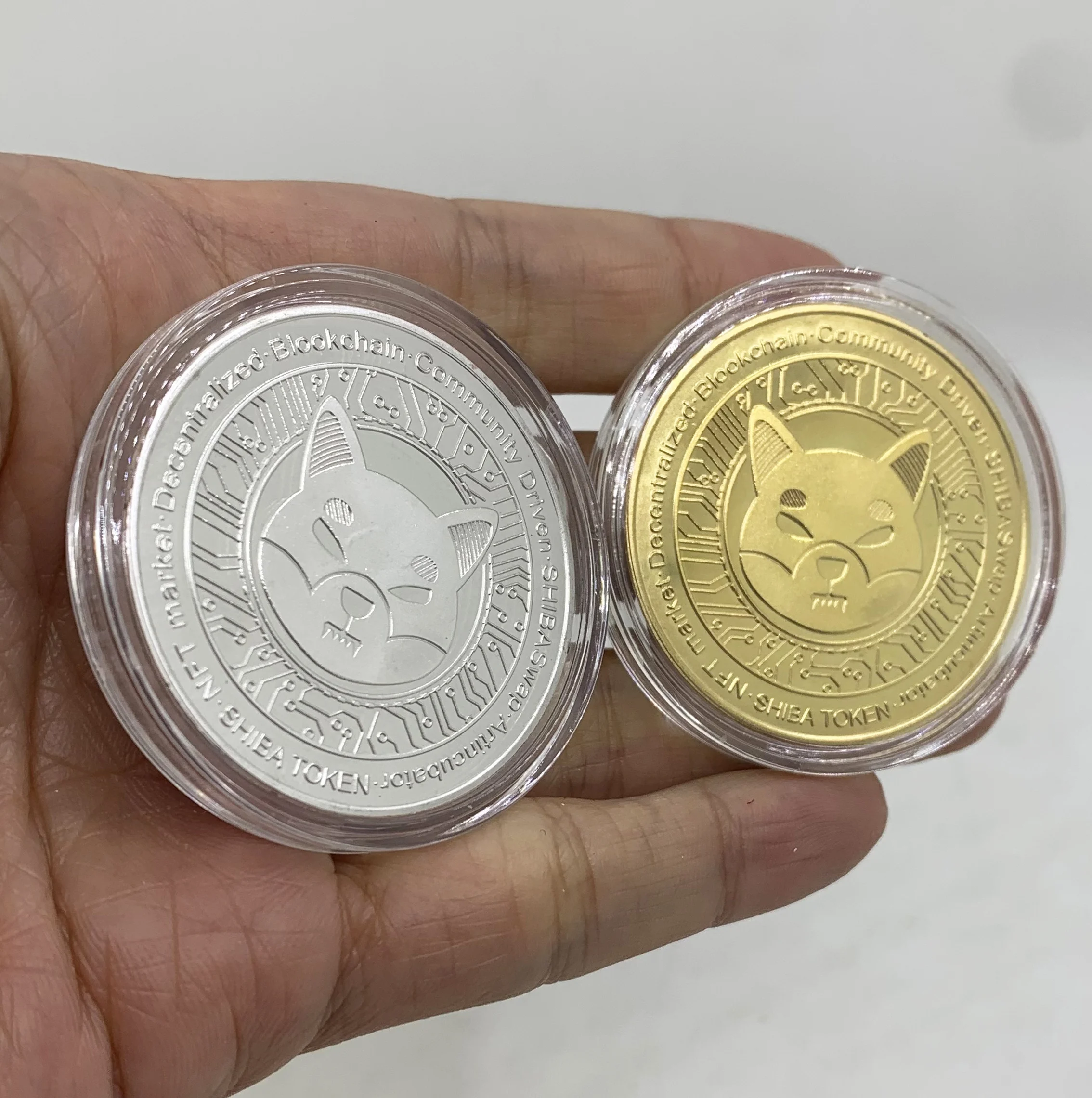 D20 Dogecoin Killer Shiba Inu Coin (SHIB) криптовалютический металл золотой или серебряный