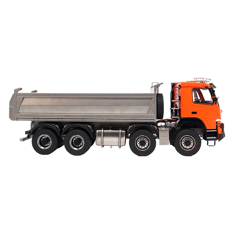 JDM 161 65D 1/14 8*8 Hydraulic Metal RC Dumper Truck Car Model Assembled With I6S Radio Square U-shaped Bucket TH19700-SMT8 3