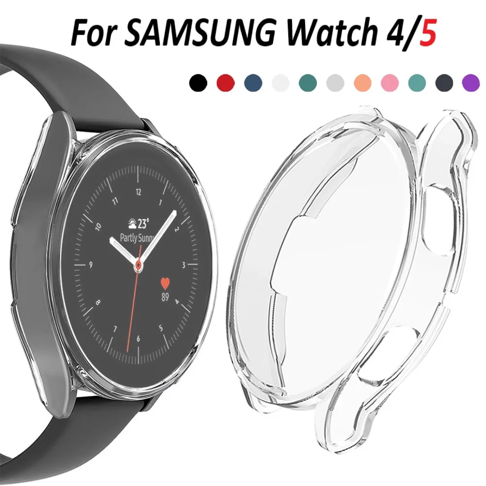 Custodia + Vetro Per Samsung Galaxy Watch 4 40Mm 44Mm Tpu Screen Protector + Paraurti Per Samsung Galaxy Watch5 40Mm 44Mm Cover Protettiva