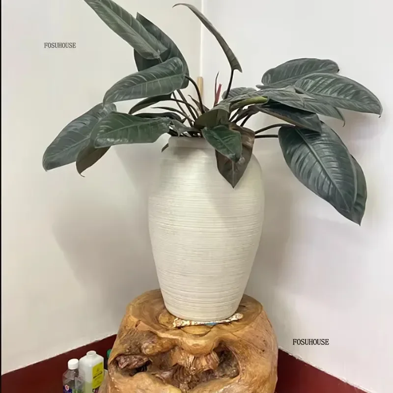 Nordic Ceramic Large Vases Nordic Living Room Flower Arrangement Vase Floor-standing Modern Simple Room Decorative Ornaments CN 2
