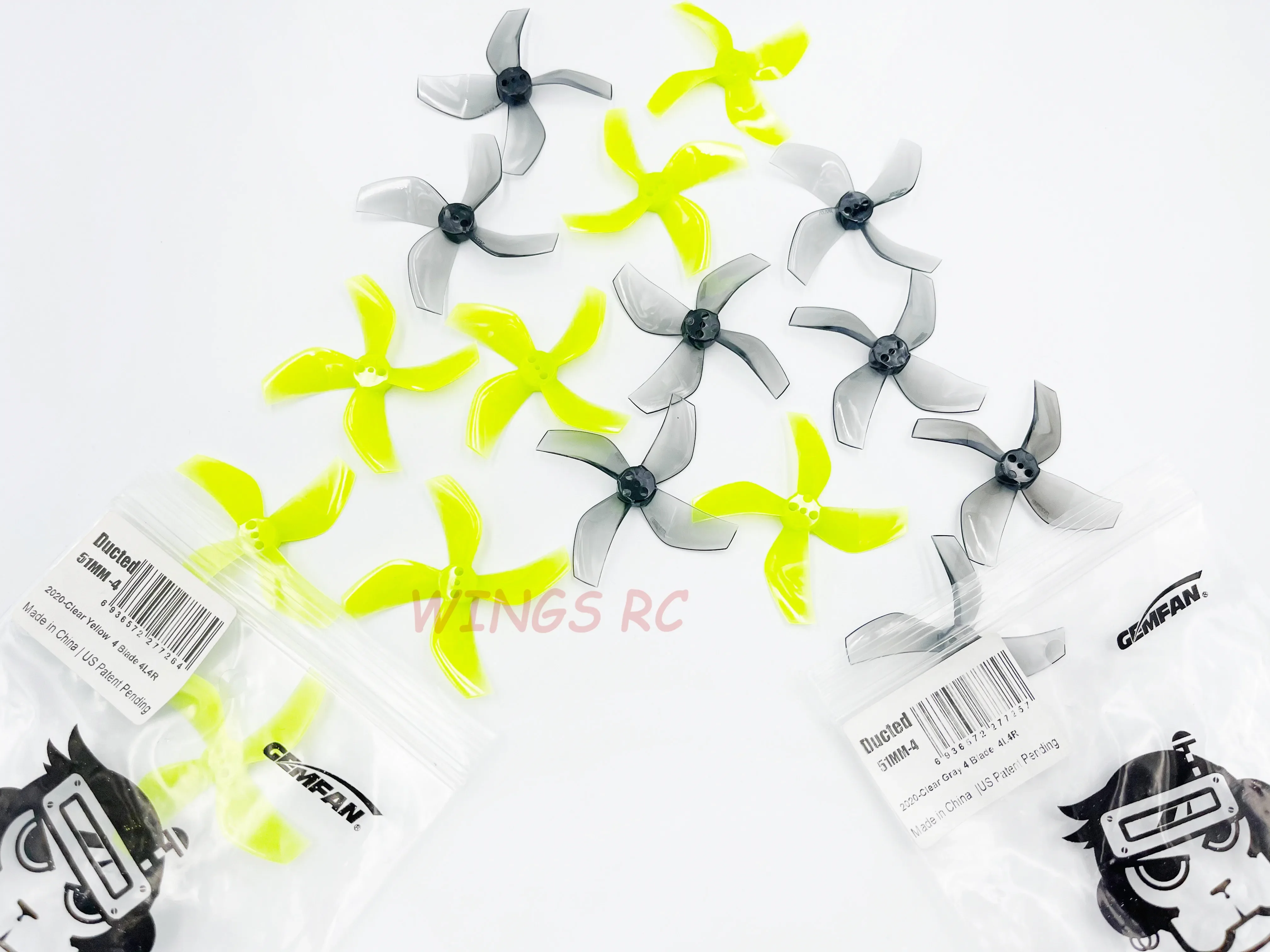 24pcs/12pair Gemfan D51 51mm 2020 4 블레이드 PC 프로펠러 1.5mm RC FPV 레이싱 프리 스타일 2 인치 Cinewhoop 덕트 드론 DIY 부품