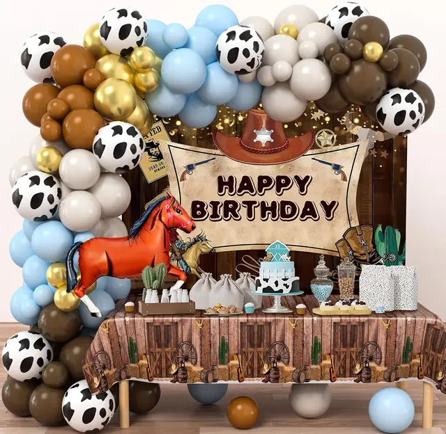 31-Piece Cowboy & Cowgirl Cake Toppers Set – Western Party Decorations, Includes Hats, Boots, Scarf & Colorful Balls - View #10