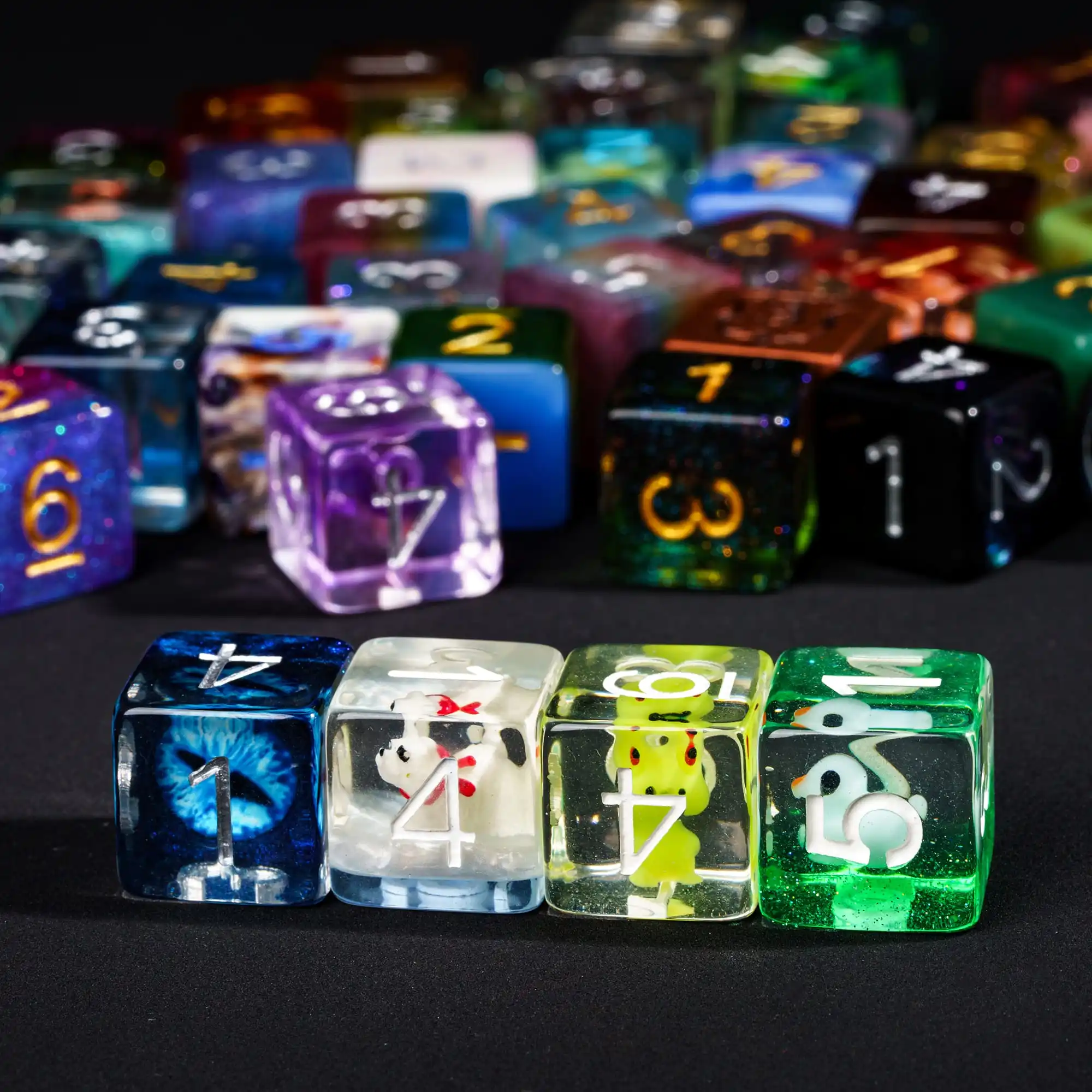 Game dice dice set acrylic dice Poludie 10Pcs/Set DND random color dice bulk D4 D6 D8 D10 D% D12 D20 polyhedral dice for role playing board game D&D RPG