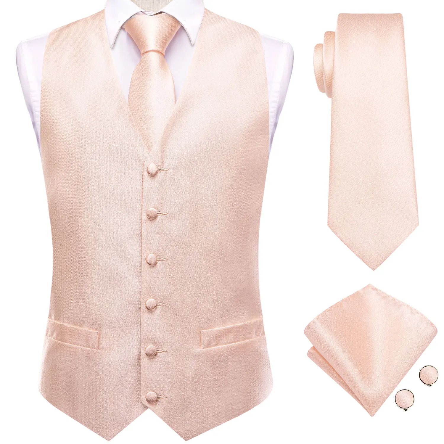 Elegant Sage Green Men's Floral Suit Vest Set – 4-Piece Ensemble with Woven Blue Accents