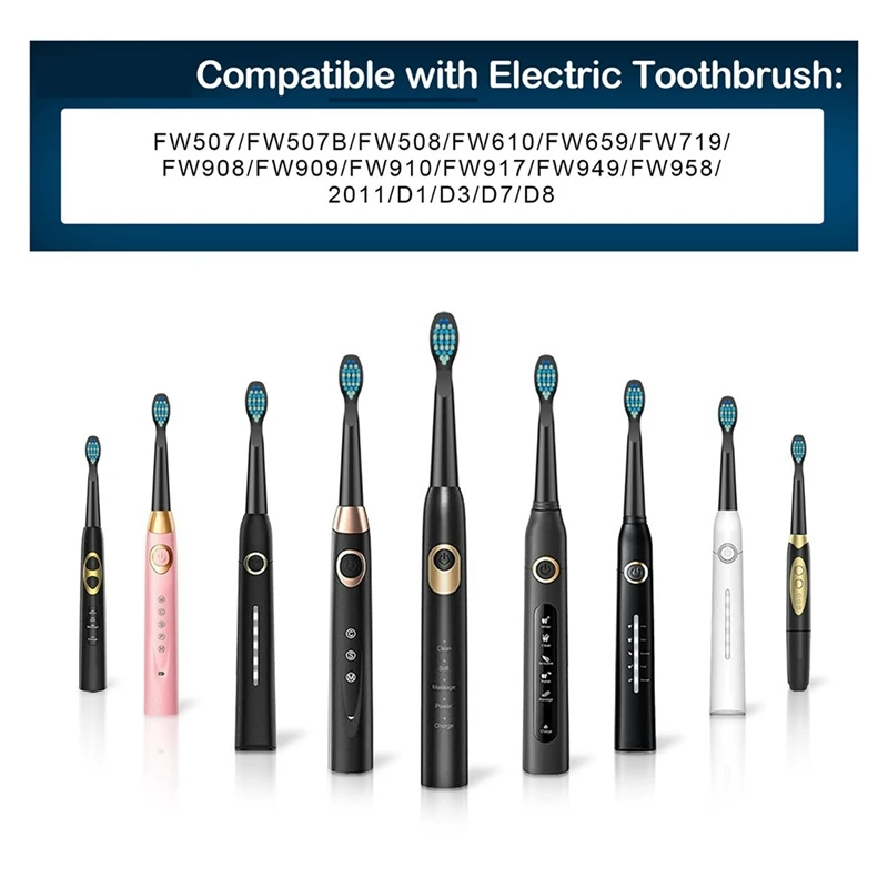 10PCS Toothbrush Replacement Head Toothbrush Head For Fairywill FW-507/508/551/917/959,FW-D1/FW-D3/FW-D7/FW-D8 3