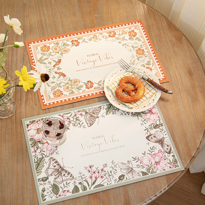 American Garden Placemat Table Decorative Leather Washfree Desktop