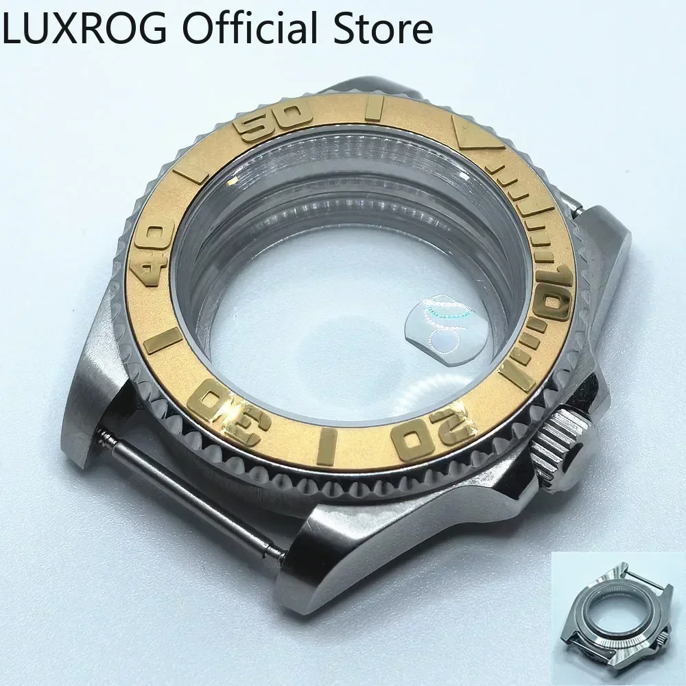 Stainless Steel 40MM Black Blue Ceramic Insert Watch Case