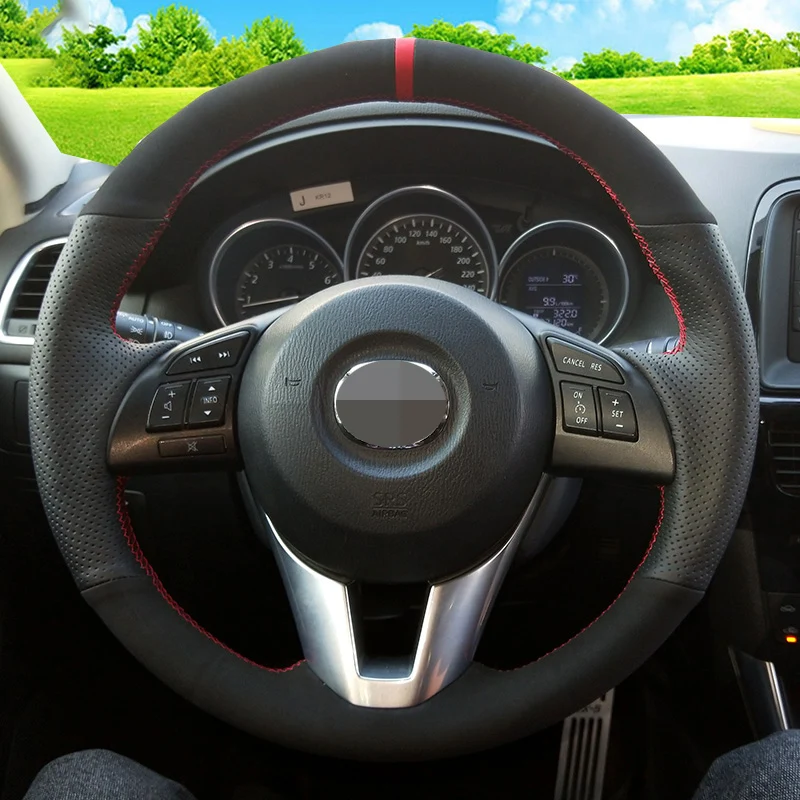 

Черная замша, натуральная кожа, искусственная кожа для Mazda 3 Axela, Mazda 6 Atenza, Mazda 2, искусственная кожа 2013-2017