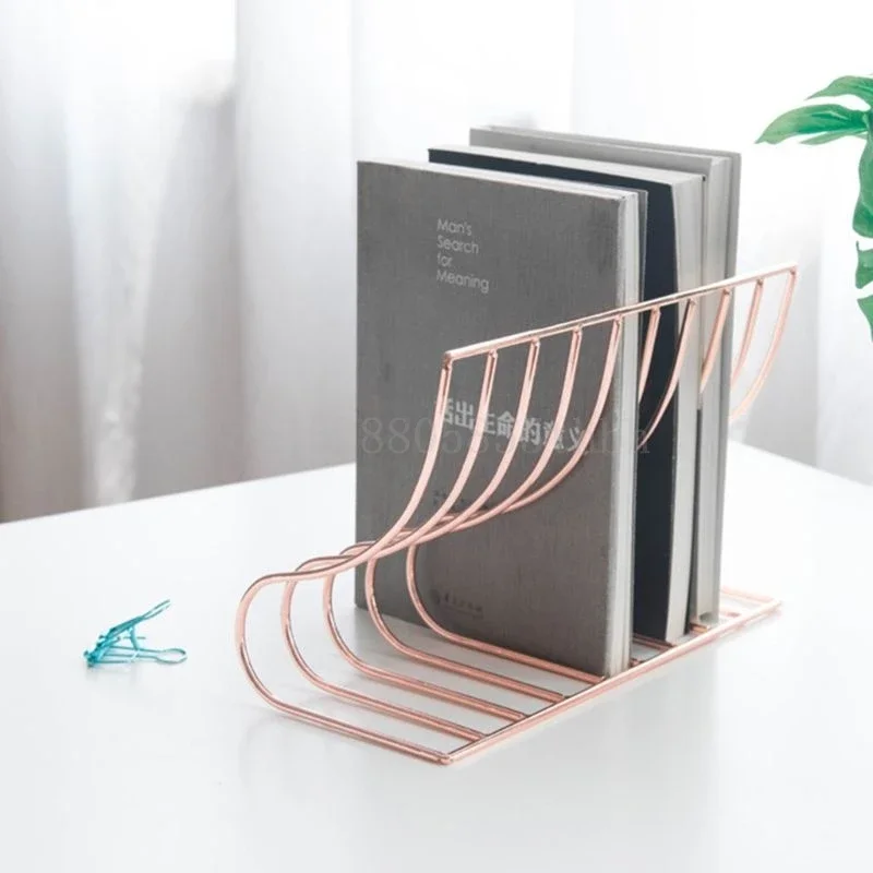 10-Grid-File-Storage-Shelf-Book-Stand-Bookend-Nordic-Wrought-Iron ...