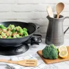Electric Wok with Tempered Glass Lid Easy Clean Nonstick,Cooking Chopsticks,Tempura and Steaming Racks,Professional Model,Black 6