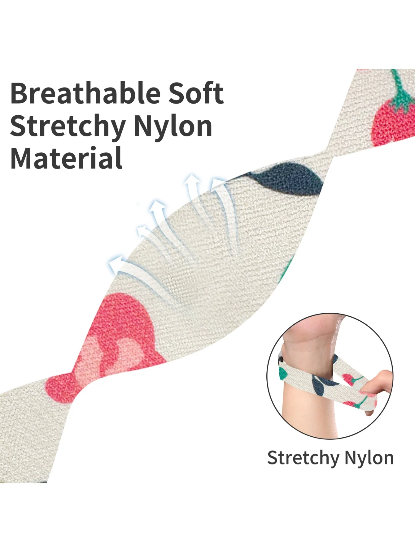 Versatile 20mm Adjustable Nylon Elastic Smartwatch Strap