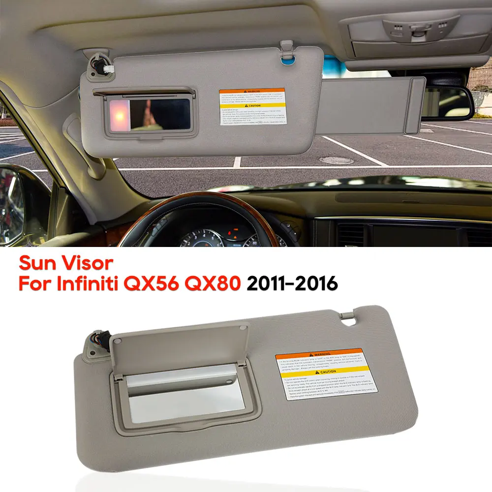 자동차 선바이저 쉐이드 선바이저, 인피니티 QX56 QX80 2011-2016 용 차양, 왼쪽 드라이브 그레이 프론트 썬 실드, 96401-1LA3D 964011LA3D