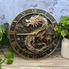 Wooden Wall Clock with Dragon Pattern: A Stylish Time - piece for Home or Office, Runs on AA Batteries 5
