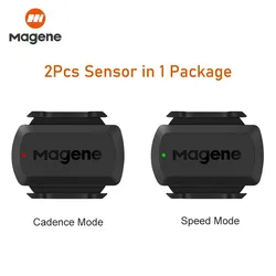 Magene S3+ Dual Mode Speed and Cadence Sensor with ANT+ and Bluetooth Compatibility (2Pcs S3 Sensors)