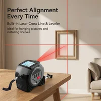 WENMEICE Mètre laser numérique 40m/60m, outil de mesure, télémètre laser, ruban à mesurer en acier, niveau laser 2