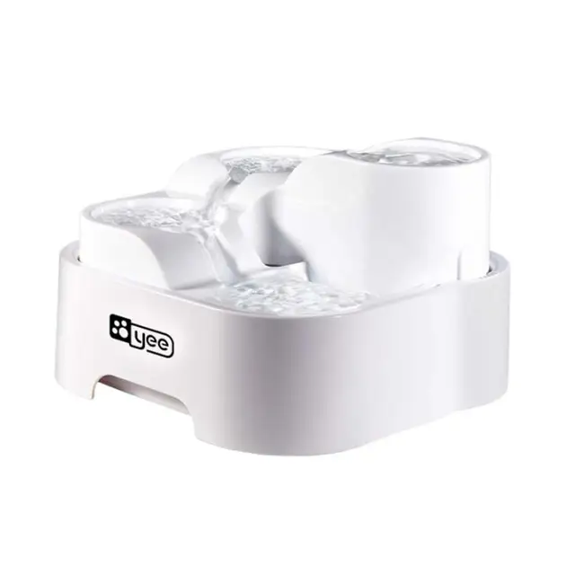 猫用フィルター付きサイレント水噴水,3スロット,犬用ボウル,屋内