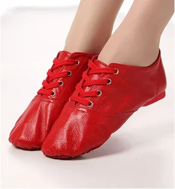 2024 Genuine Leather Dance Sneakers For Women Men Soft Breathable Sport Jazz Dance Shoes Ballet Yoga Gym Exercise Shoes 28-45 6