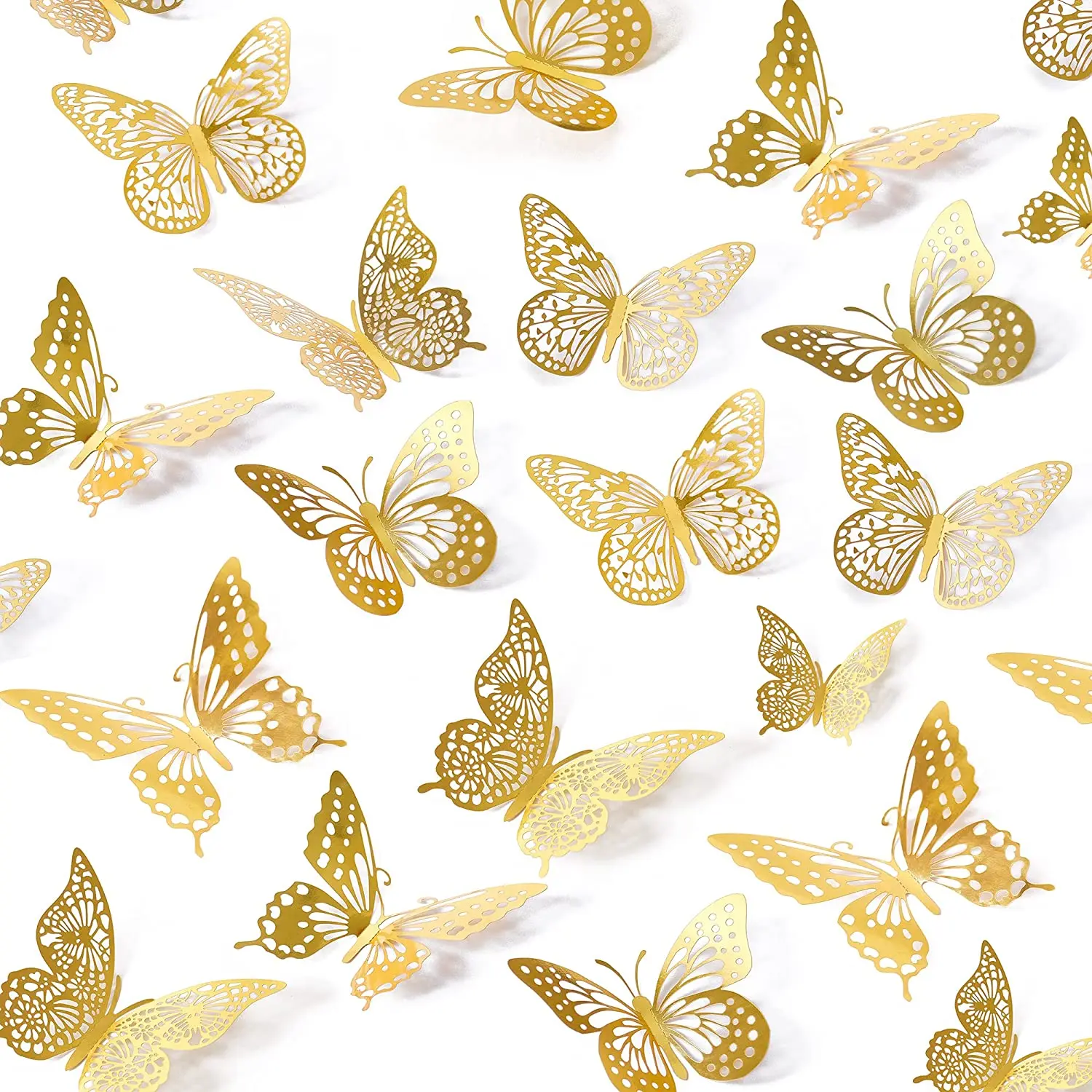 3D Butterfly Wall Decor Stickers, Gold Butterfly Decals Decorations 3  Styles 3 Sizes, Butterfly Party Birthday Cake Decorations - AliExpress