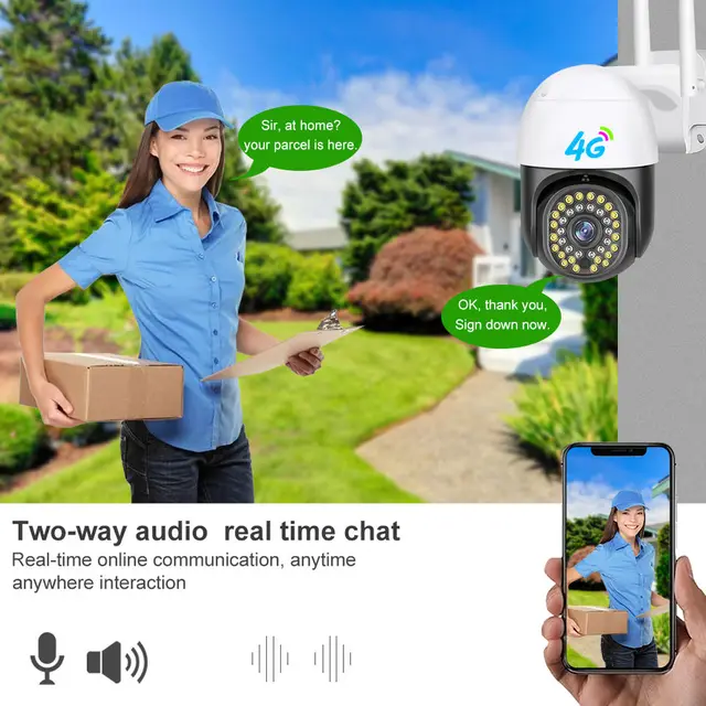 4X Zoom 3MP Wireless 4G SIM Card Video Surveillance Camera Motion Detection Auto Tracking Home Security Camera WiFi/4G V380Pro - Image 2