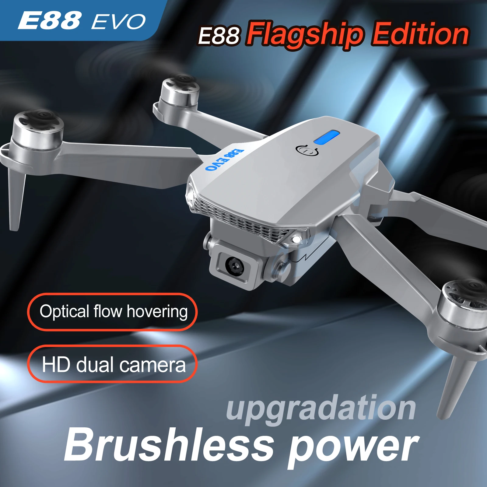E88 Pro Drone 5G WiFi FPV Brushless Motor Return 4K HD Dual Camera Optical Flow Localization RC Quadcopter Drone Toys drone quadcopter