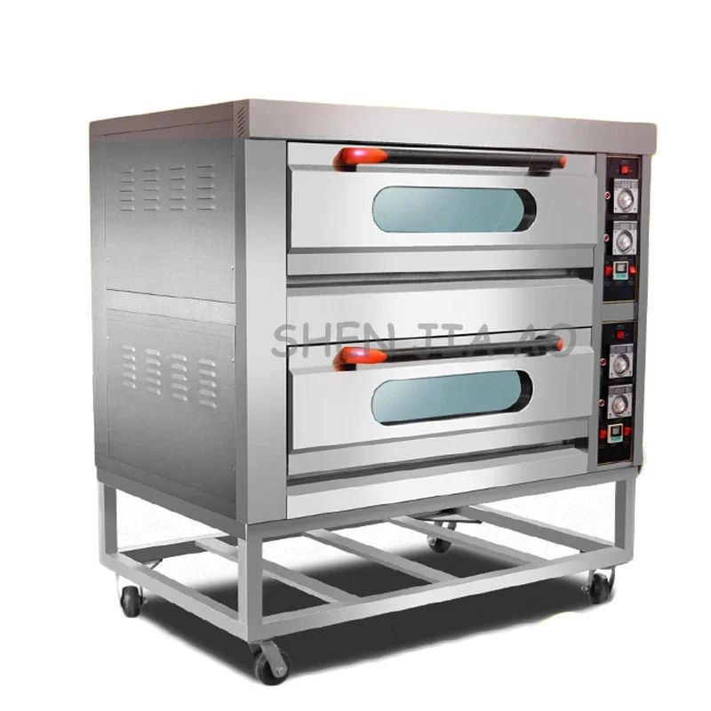 220/380V 13.6KW Commercial Large-scale Two Four-plate Regular Bread Oven Digital Multi-function Cake/pizza/bread Oven 1PC 2