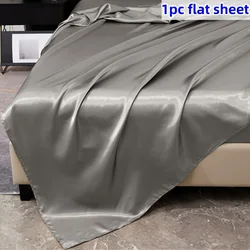 Satin Flat Bed Sheet - Smooth & Soft Hotel - Quality Solid Color for Luxurious Bedroom Decor (Color 07)