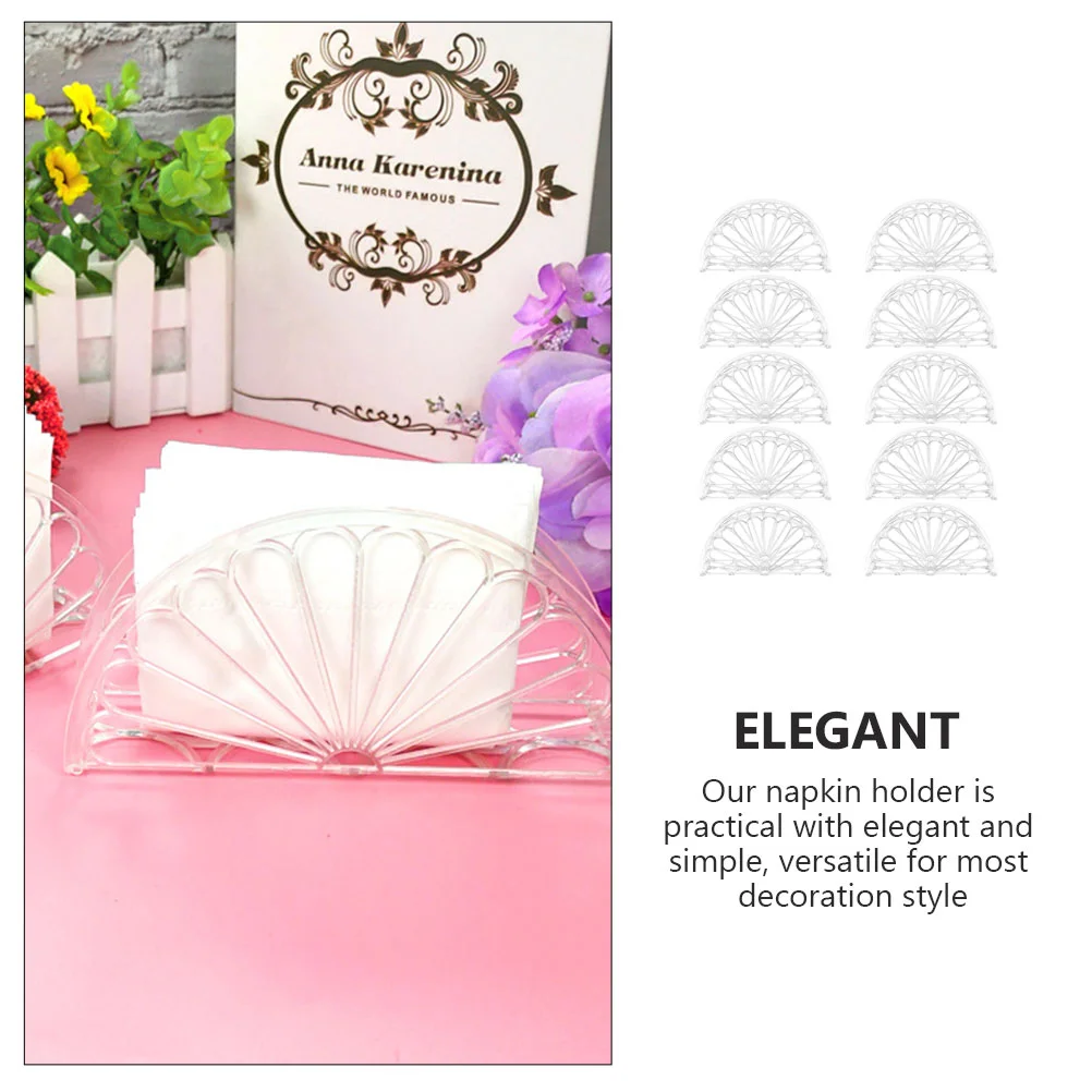 10Pcs Napkin Holder Plastic Serviette Stand Tissue Stand Fan Designed Napkin Holders For Dining Table Holder Kitchen