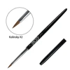 BQAN New Design 4-8# Heart Shape Glitter Black Metal Handle Pure Kolinsky 3D Nail Art Brush 1
