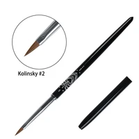 BQAN New Design 4-8# Heart Shape Glitter Black Metal Handle Pure Kolinsky 3D Nail Art Brush 1