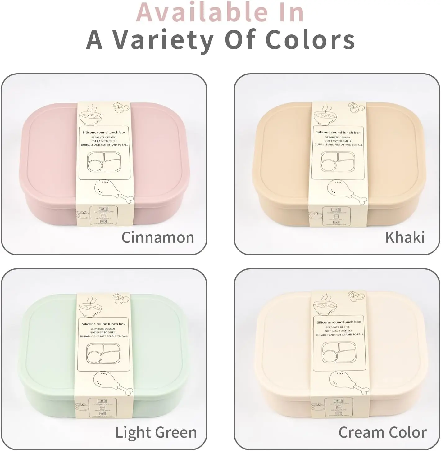 Silicone Food Storage Containers Reusable Silicone Bento Lunch Box Containers with Lids Microwave Dishwasher Safe BPA-Free Boxs