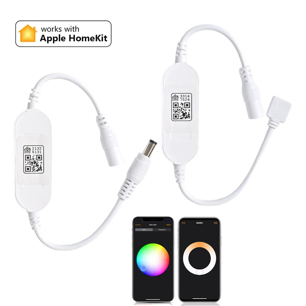 Homekit WiFi Smart LED Controller Dimmable Siri Voice Control for DC 5V 12V 24V Single Color CCT RGB RGB+CCT RGBCW Strip Light