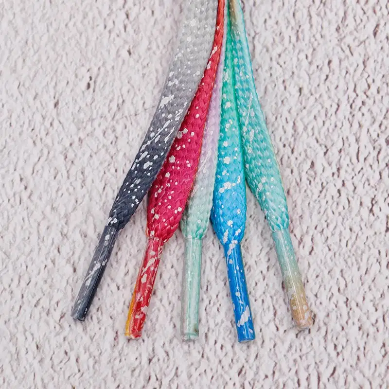 Official Lacet Coolstring 8MM Fluorescent Ink Spray Tape Flat Shining NeonLace Rainbow Fashion Night Light Cord Zapatillas Mujer