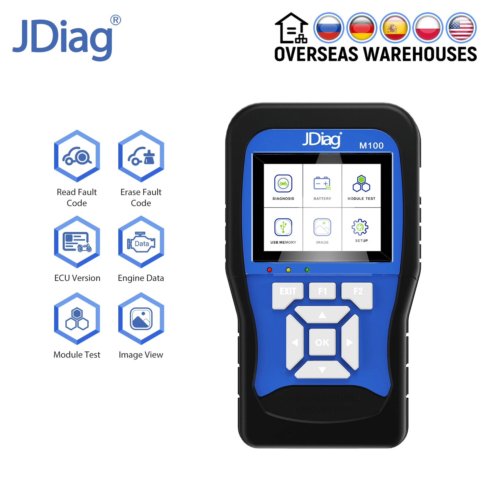 sensor for temperature gauge Jdiag M100 Motorcycle Tester Diagnostic Tool Encoding Keys TPS ABS Anti-theft Test Multi-Language for Kawasaki Yamaha Suzuki normal car temperature gauge