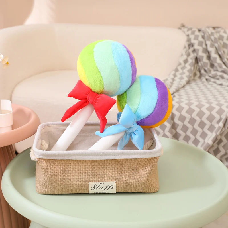 Creative Candy Doll Soft Stuffed Cartoon Lollipop Plush Toy Colorful Sweet Girls Bedroom Sofa Pillow Cushion Birthday Gift