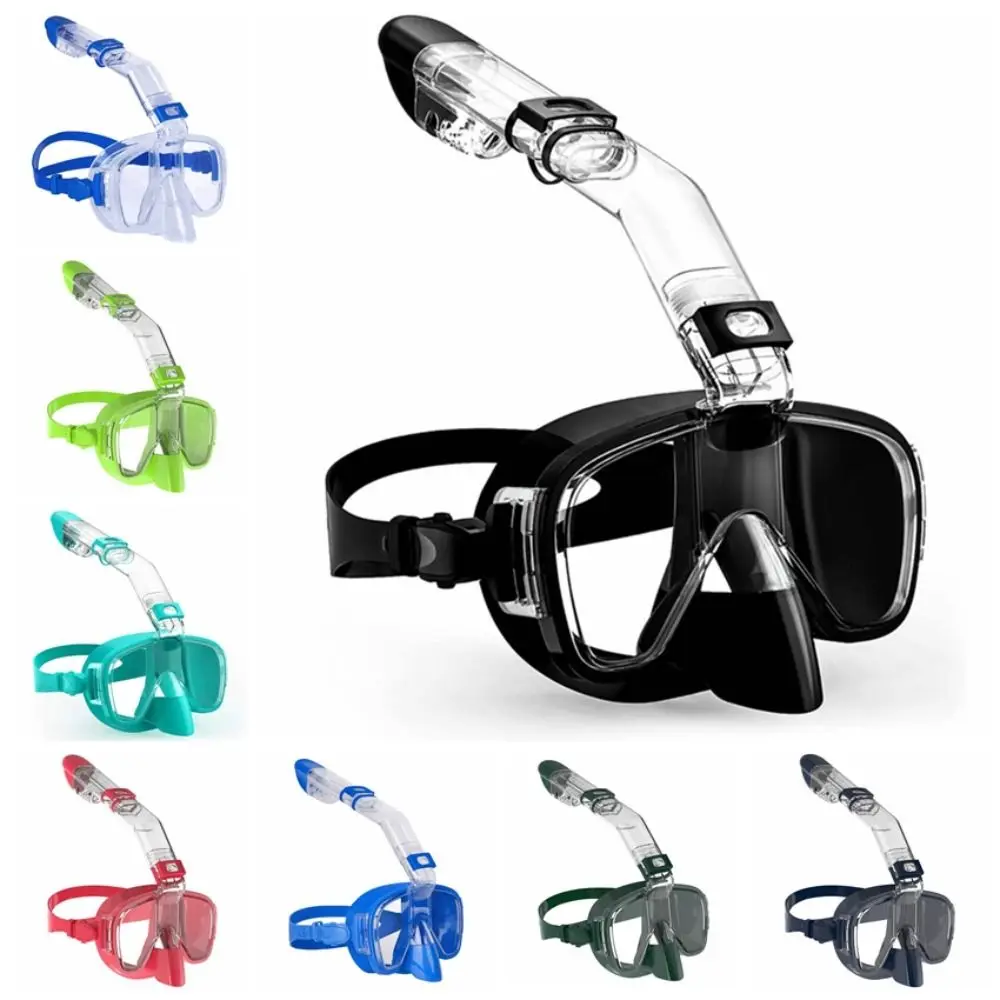 

Anti-Fog Diving Masks Liquid Silicone Waterproof Half Face Diving Mask Integrated Breathing Tube Light Transmittance