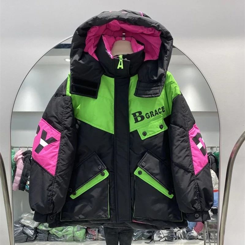 Warmth Winter Down Coat Jackets Women Hooded Parka Winter Clothing Snow Coat Casual Thick Short Puffer Jacket Bright Streetwear