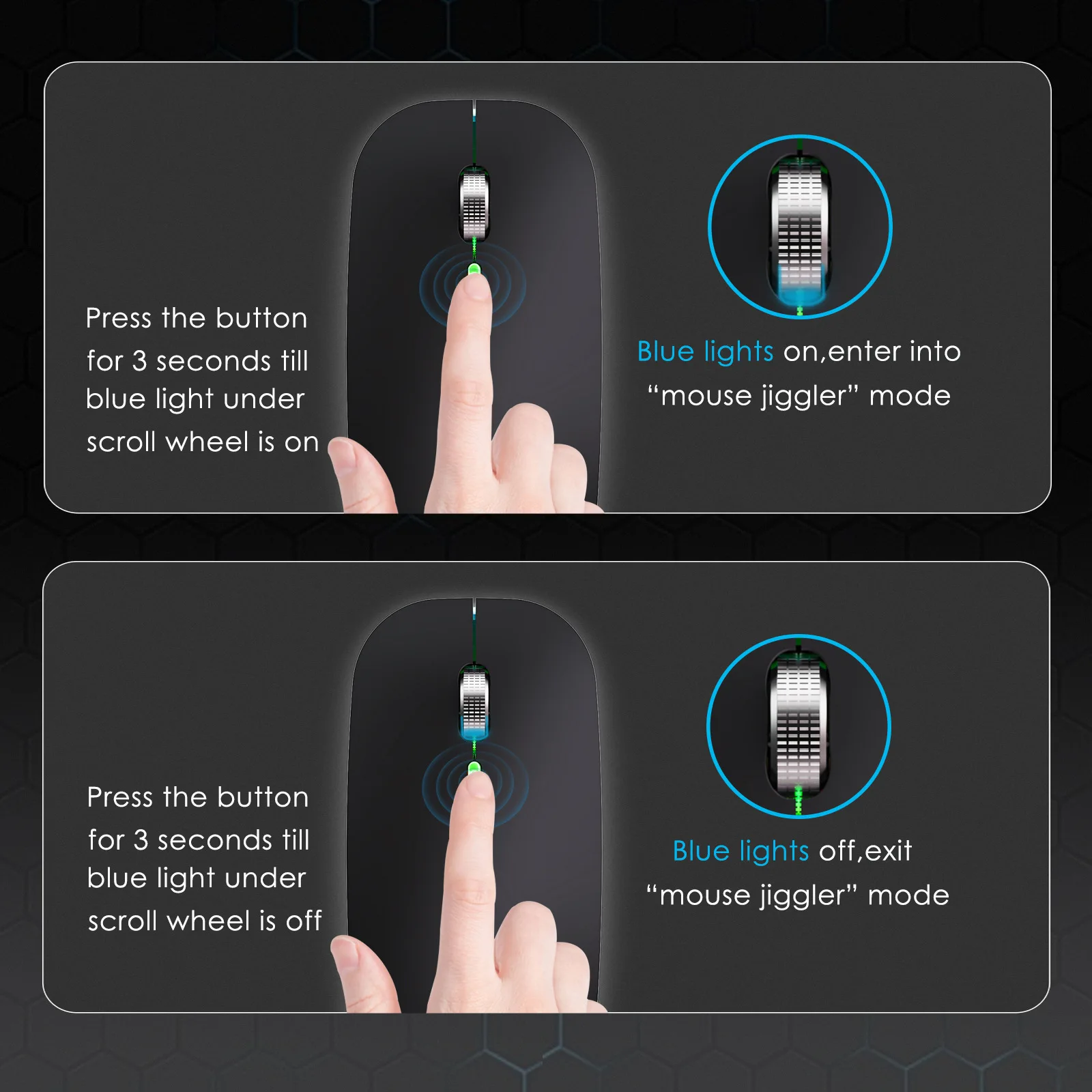 2 in 1Wireless Mouse with Mouse Mover Rechargeable LED Dual Mode USB Wireless Mouse Jiggler  Undectable Device