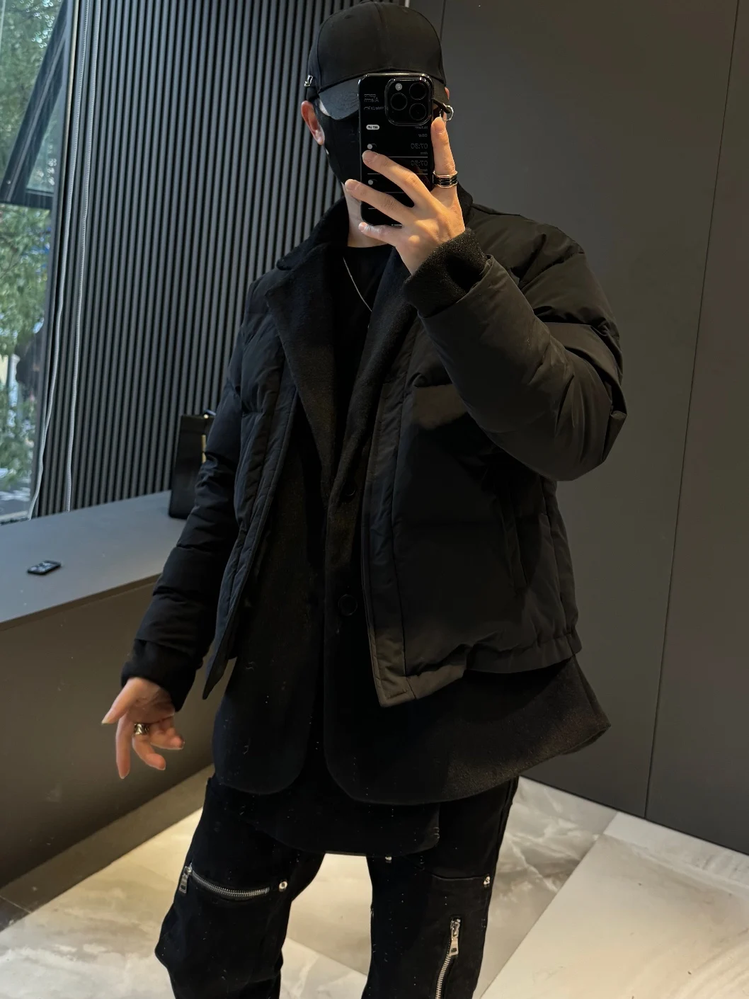 Autumn Winter Coat Personality Stitching Suit Collar Design Cotton-Added Jackets Loose All-Match Fashionable Trendy Coats